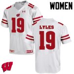 Women's Wisconsin Badgers NCAA #9 Kare Lyles White Authentic Under Armour Stitched College Football Jersey YX31D13TS